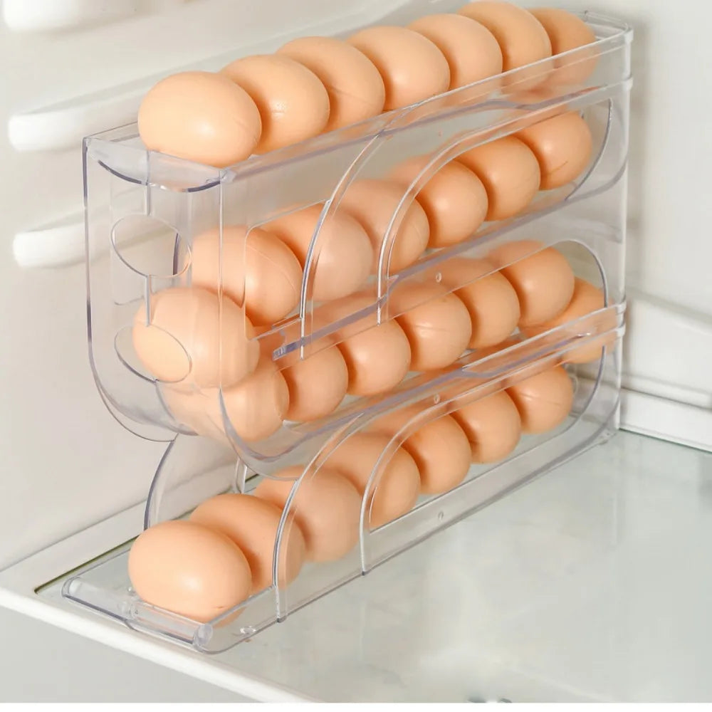 3/4-Layer Automatic Egg Roller – Space-Saving Kitchen Organizer