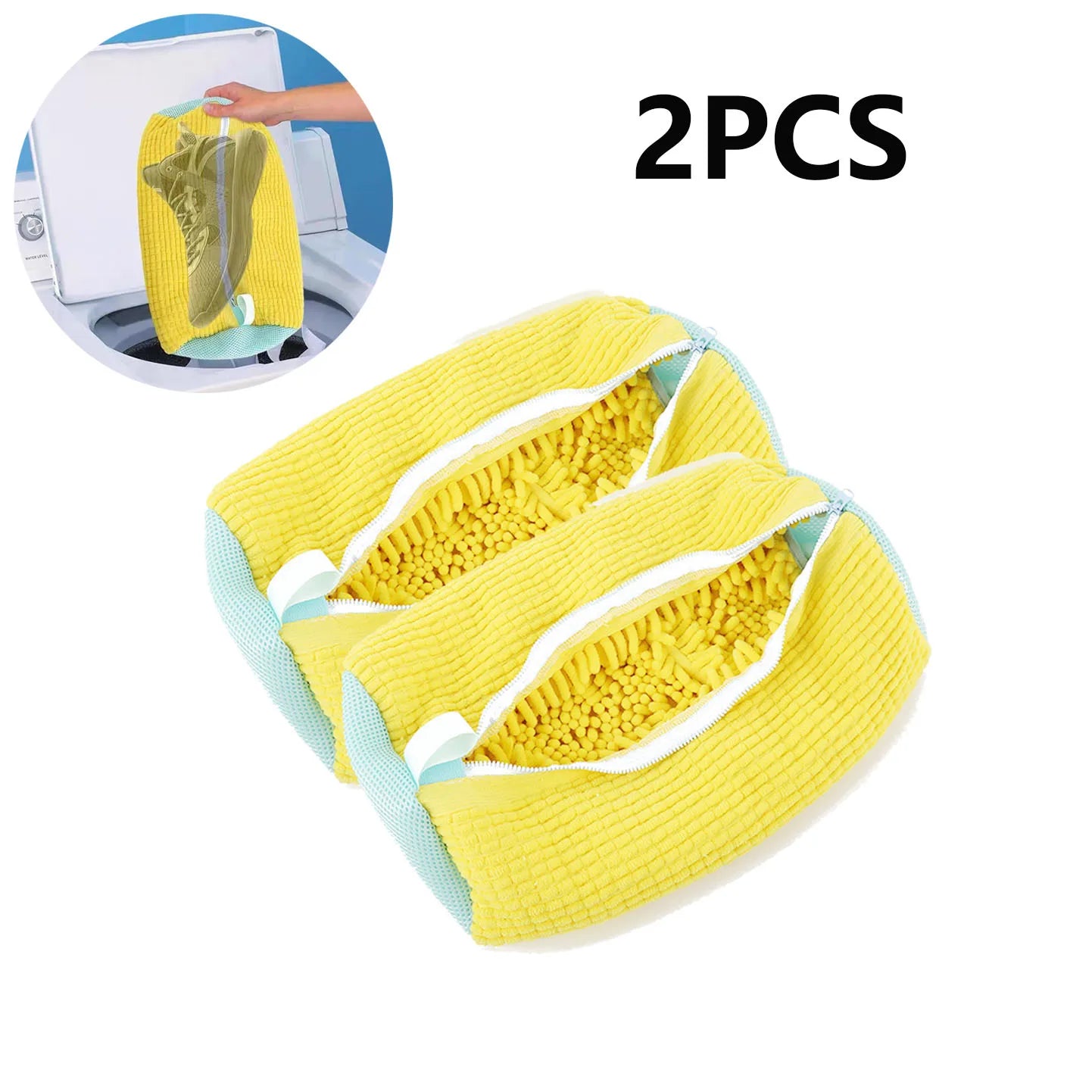 "1/2PCS Padded Shoe Wash Bag – Laundry Protector for Machine & Drying."