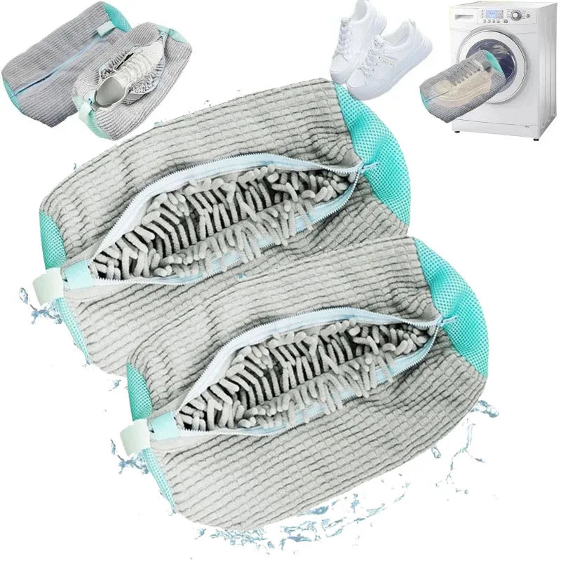 "1/2PCS Padded Shoe Wash Bag – Laundry Protector for Machine & Drying."