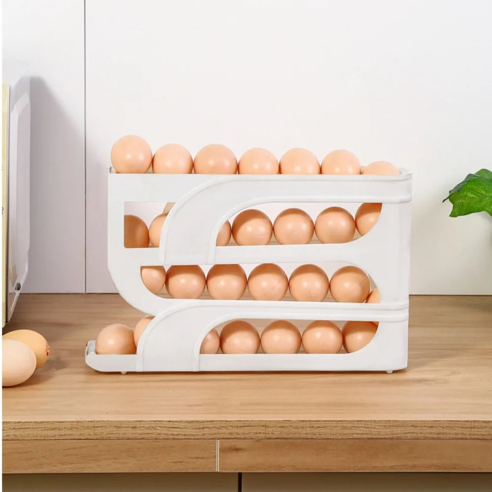 3/4-Layer Automatic Egg Roller – Space-Saving Kitchen Organizer