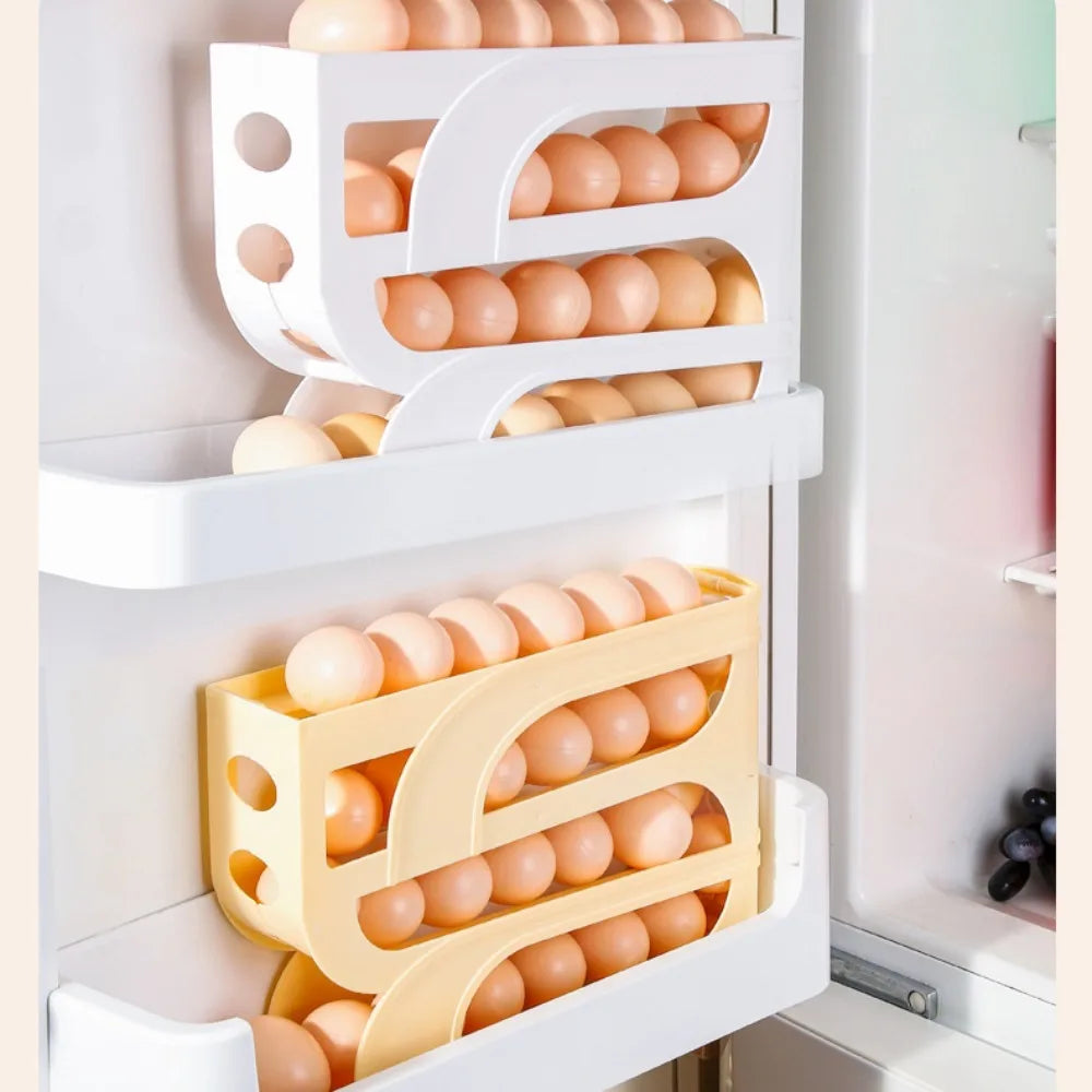 3/4-Layer Automatic Egg Roller – Space-Saving Kitchen Organizer