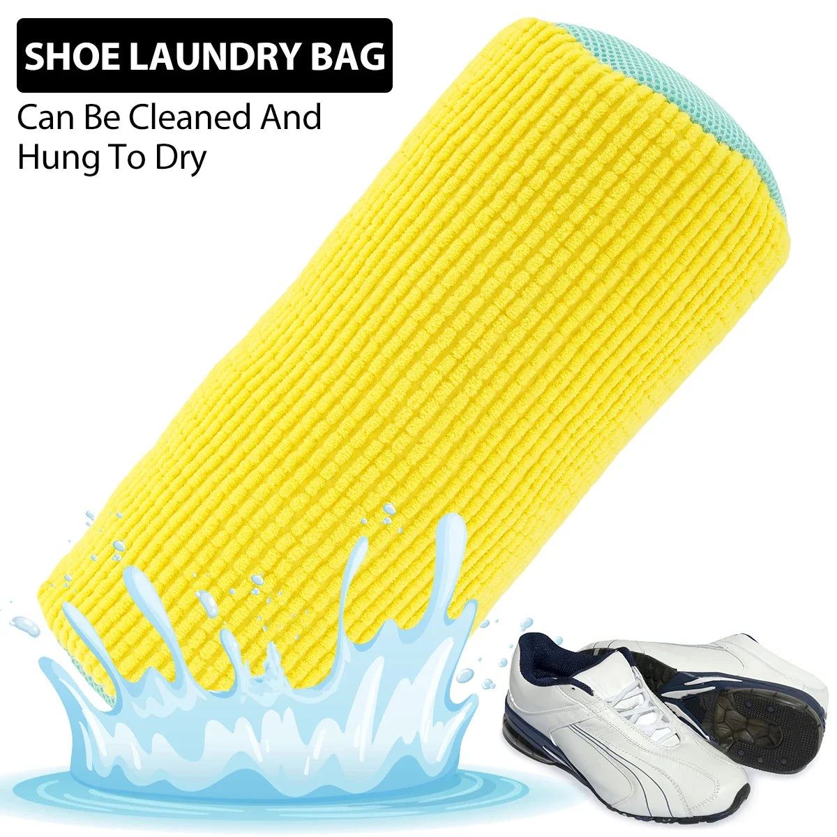 "1/2PCS Padded Shoe Wash Bag – Laundry Protector for Machine & Drying."