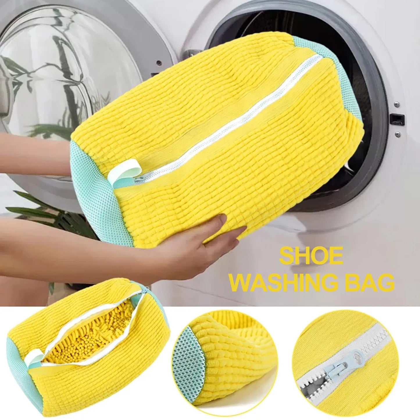 "1/2PCS Padded Shoe Wash Bag – Laundry Protector for Machine & Drying."