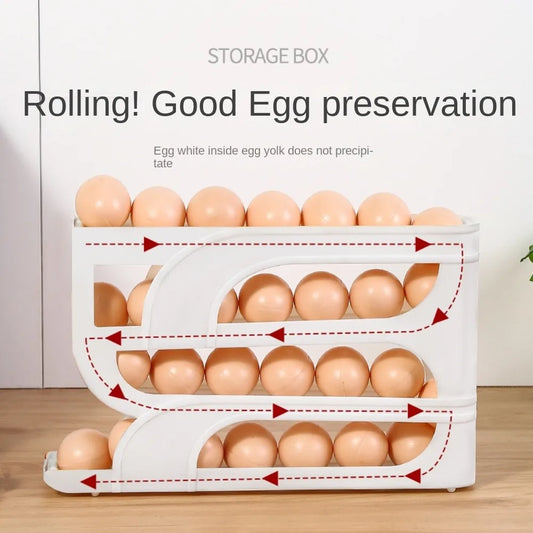 3/4-Layer Automatic Egg Roller – Space-Saving Kitchen Organizer