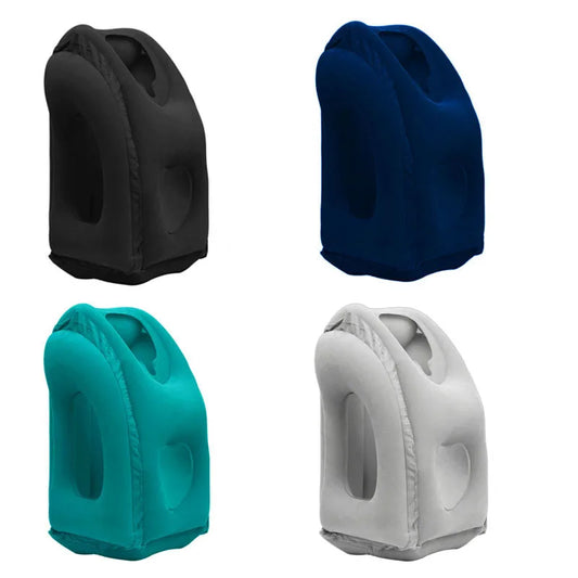 "New Inflatable Travel Pillow – Chin & Neck Support for Travel & Office Naps."