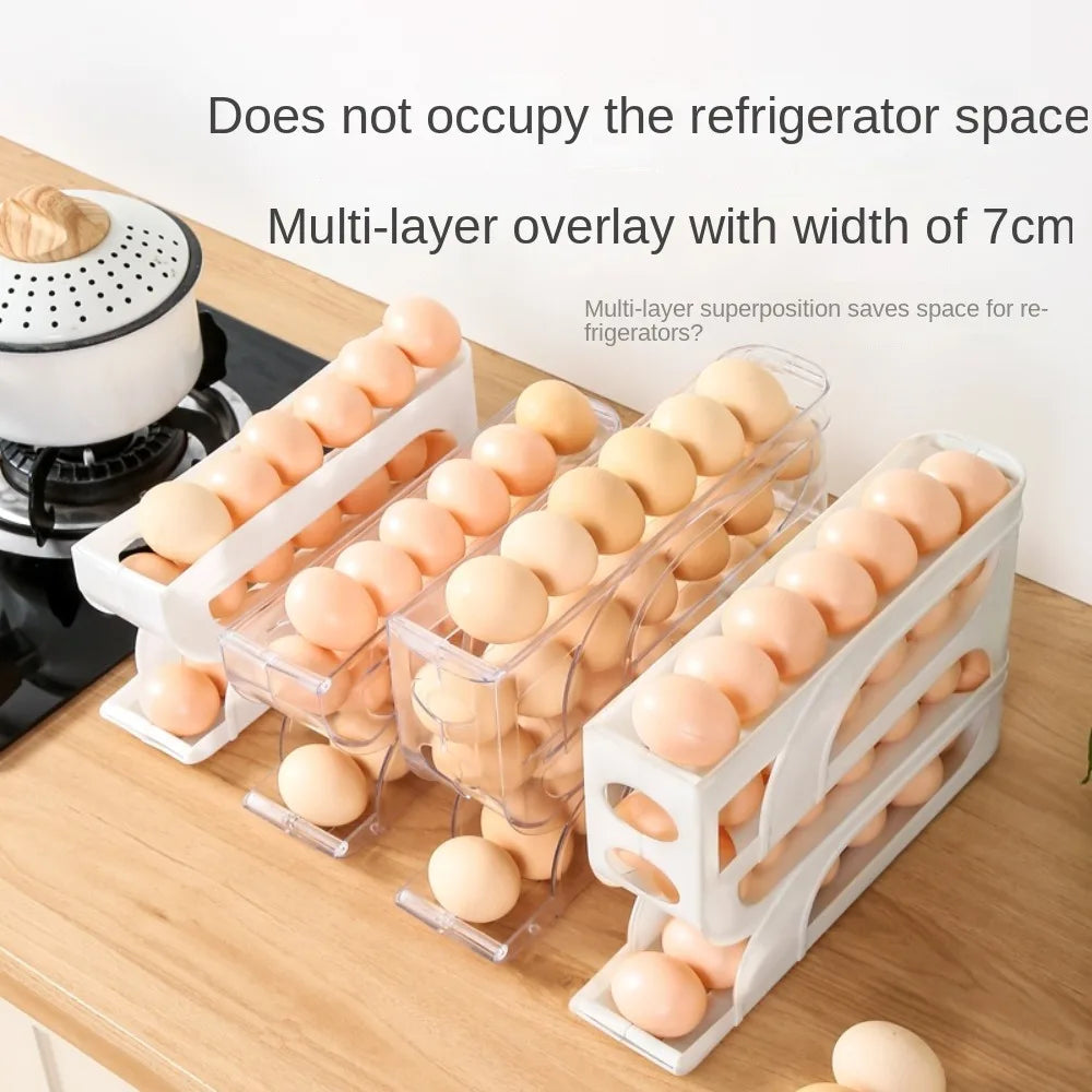 3/4-Layer Automatic Egg Roller – Space-Saving Kitchen Organizer