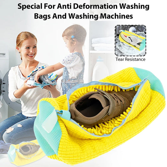 "1/2PCS Padded Shoe Wash Bag – Laundry Protector for Machine & Drying."