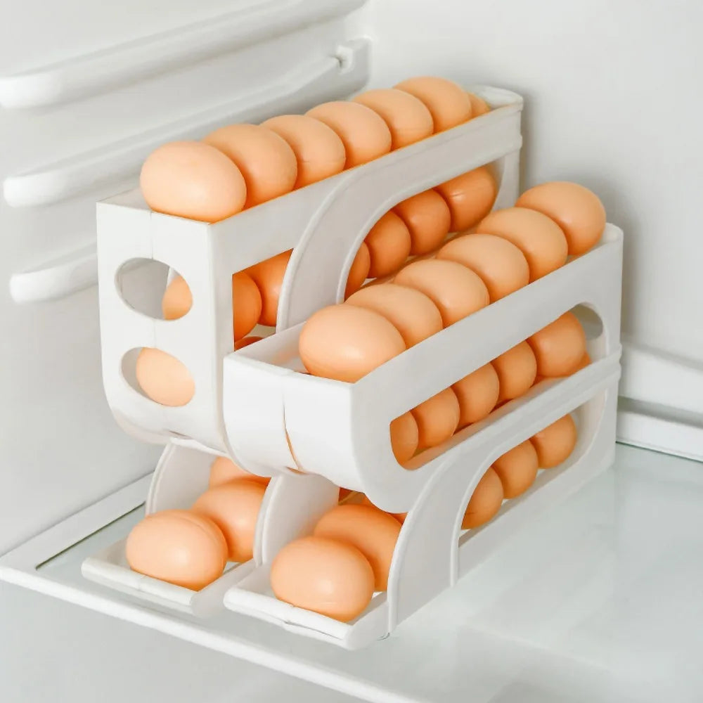 3/4-Layer Automatic Egg Roller – Space-Saving Kitchen Organizer