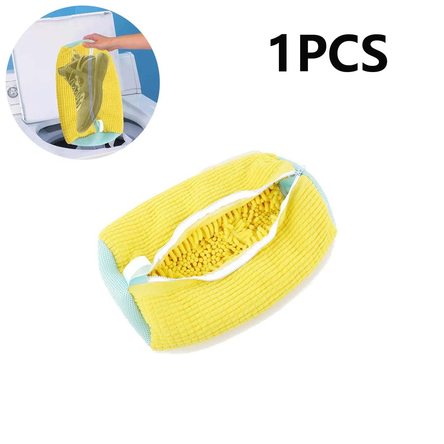 "1/2PCS Padded Shoe Wash Bag – Laundry Protector for Machine & Drying."